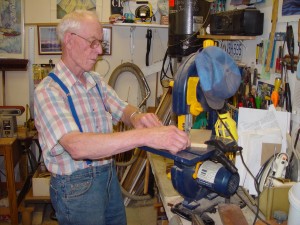 Arnold working in his shop